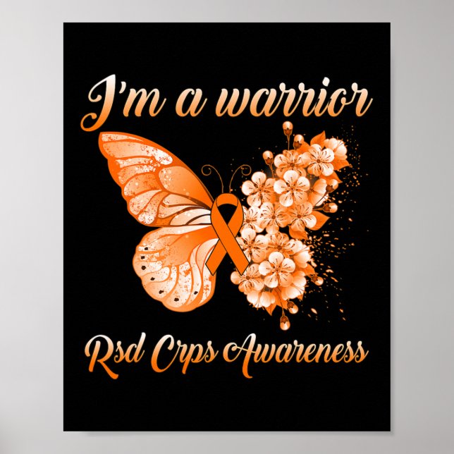Butterfly Ich bin ein Krieger RSD CRPS Bewusstsein Poster (Vorne)