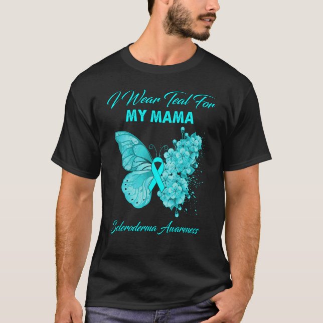 Butterfly Ich trage Aquamarin für meine Mama Scler T-Shirt (Vorderseite)