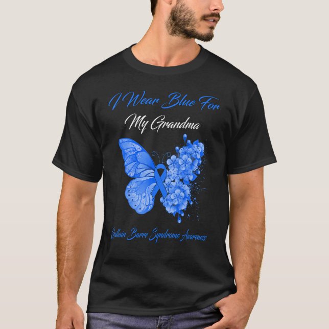 Butterfly Ich trage Blau für meine Oma Guillain Ba T-Shirt (Vorderseite)