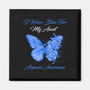 Butterfly Ich trage Blau für meine Tante Alopecia Magnet