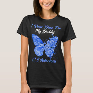 Butterfly Ich trage Blau für meinen Daddy ALS Awar T-Shirt