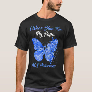 Butterfly Ich trage Blau für meinen Papa als Bewus T-Shirt