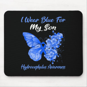 Butterfly Ich trage Blau für meinen Sohn Hydroceph Mousepad