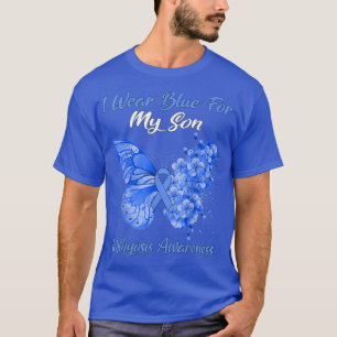 Butterfly Ich trage Blau für meinen Sohn Ichthyosi T-Shirt