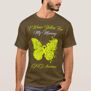 Butterfly Ich trage Gelb für meine Mama ADHD Aware T-Shirt
