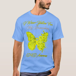 Butterfly Ich trage Gelb für meinen Enkel ADHD Awa T-Shirt