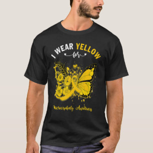Butterfly Ich trage Gelb für Mikrozephalie-Bewusst T-Shirt
