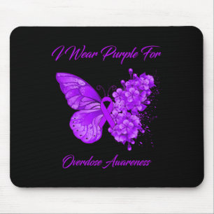Butterfly Ich trage Lila für Überdosierungsbewusst Mousepad
