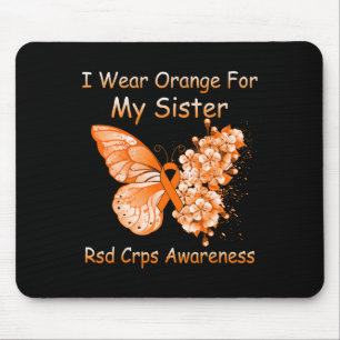 Butterfly Ich trage Orange für meine Schwester Rsd Mousepad