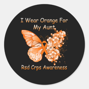 Butterfly Ich trage Orange für meine Tante Rsd Crp Runder Aufkleber