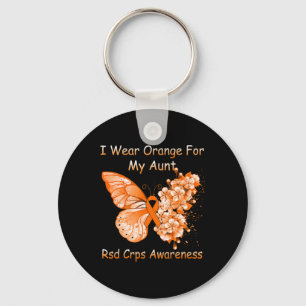 Butterfly Ich trage Orange für meine Tante Rsd Crp Schlüsselanhänger