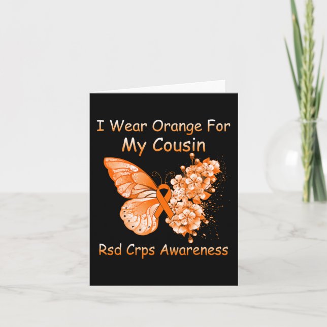 Butterfly Ich trage Orange für meinen Cousin RSD C Karte (Vorderseite)