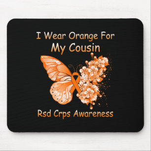 Butterfly Ich trage Orange für meinen Cousin RSD C Mousepad