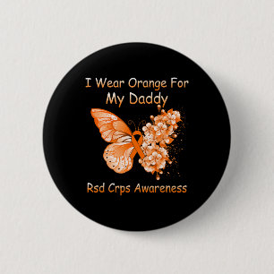 Butterfly Ich trage Orange für meinen Daddy Rsd Cr Button