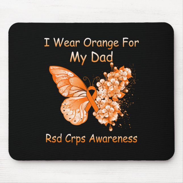 Butterfly Ich trage Orange für meinen Vater Rsd Cr Mousepad (Vorne)
