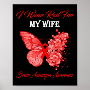 Butterfly Ich trage Rot für meine Ehefrau Hirnaneu Poster