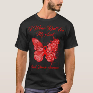 Butterfly Ich trage Rot für meine Tante Herzerkran T-Shirt