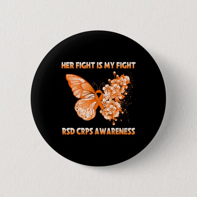 Butterfly ihr Kampf ist mein Kampf Rsd Crps Bewuss Button (Vorderseite)