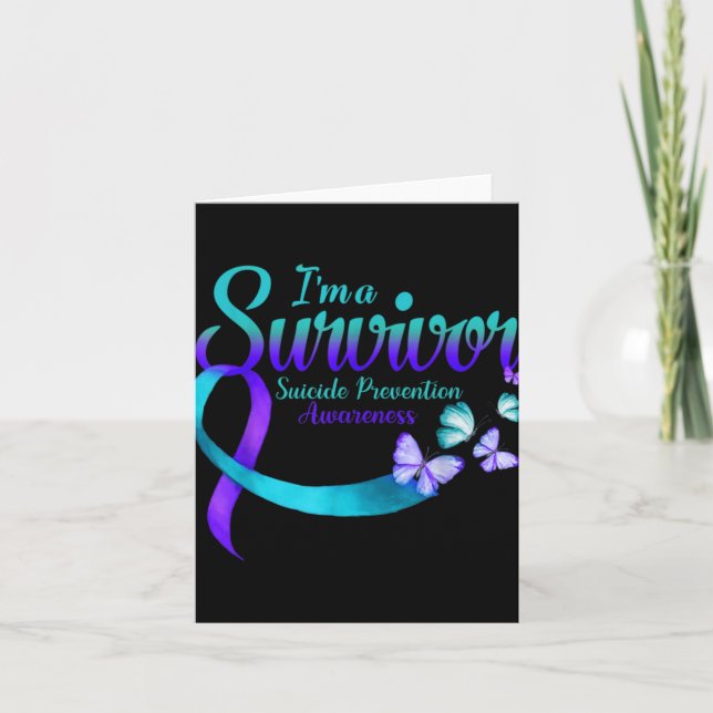 Butterfly Im A Survivor Suicide Prevention Awarene Karte (Vorderseite)