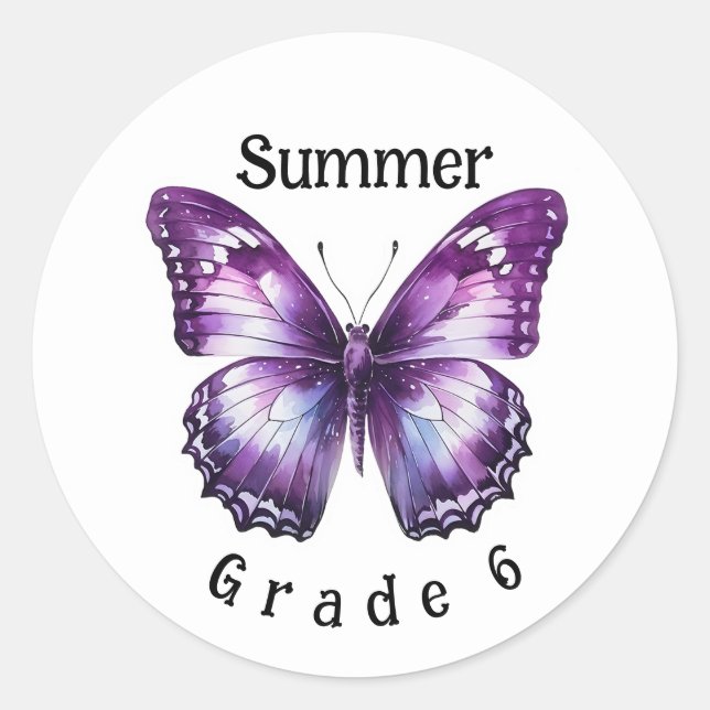 Butterfly Individuelle Name Grade School Sticker L (Vorderseite)