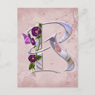 Butterfly Initial R Postkarte