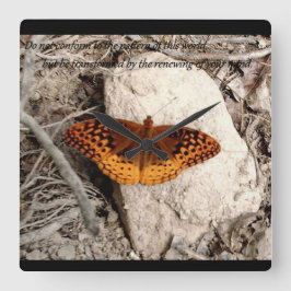 Butterfly inspiration clock quadratische wanduhr
