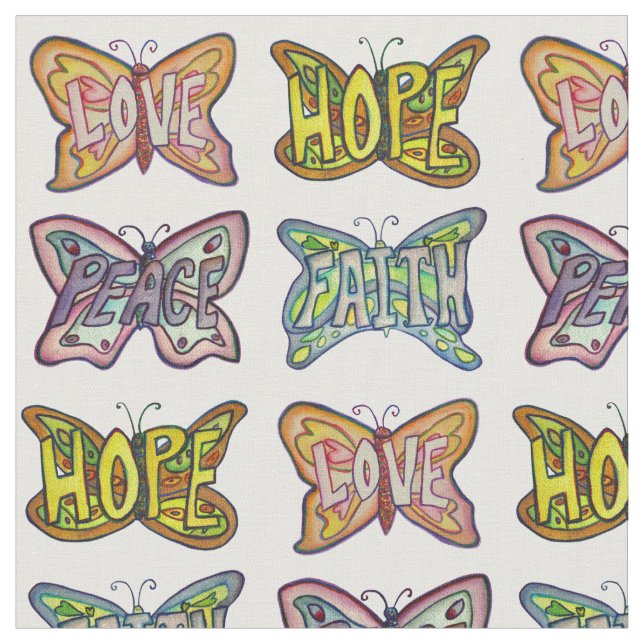 Butterfly Inspiration Word Kunststoffe Stoff (Nahaufnahme)