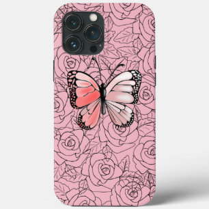 Butterfly iPhone Case mit Rose