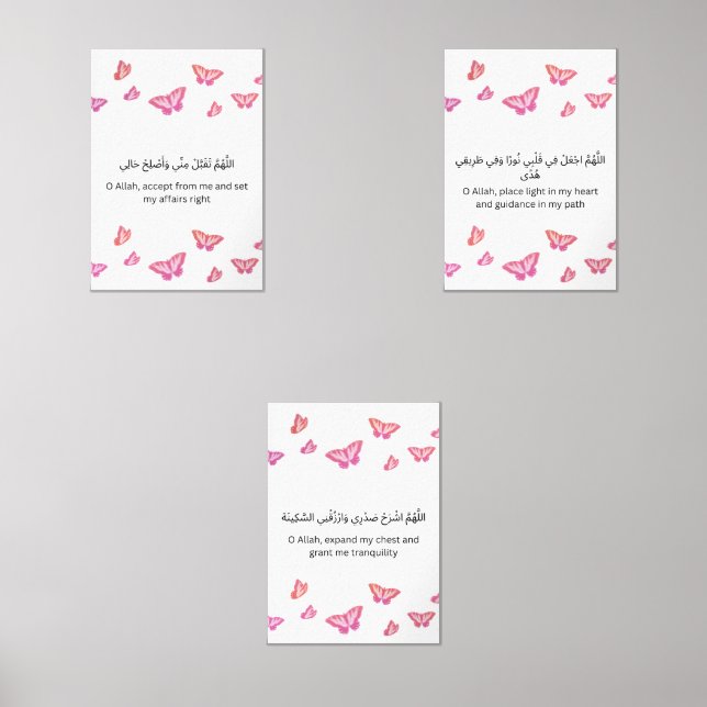 Butterfly Islamic Wall Art Set (Vorderseite)