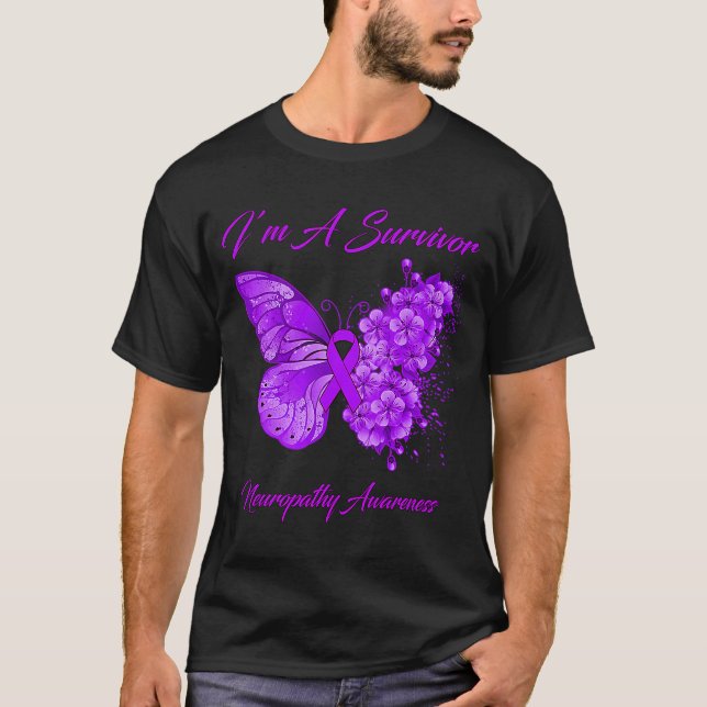 Butterfly Iu2019m Ein Überlebender Neuropathie Bew T-Shirt (Vorderseite)