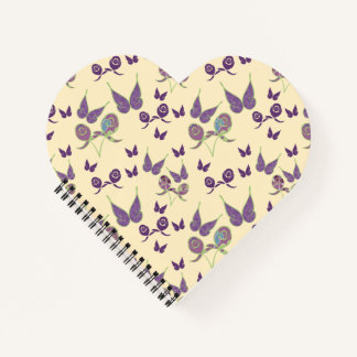 Butterfly Joy in Cream Heart Shaped Notebook Notizbuch