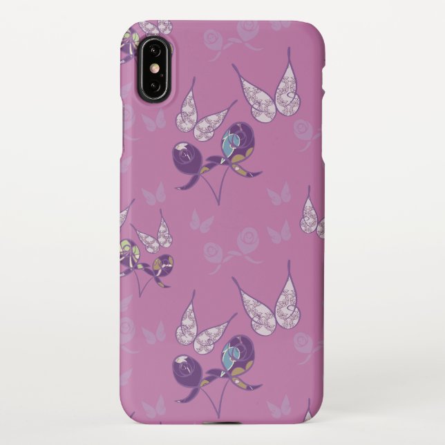 Butterfly Joy iPhone XS Max Case (Lila) Hülle (Rückseite)
