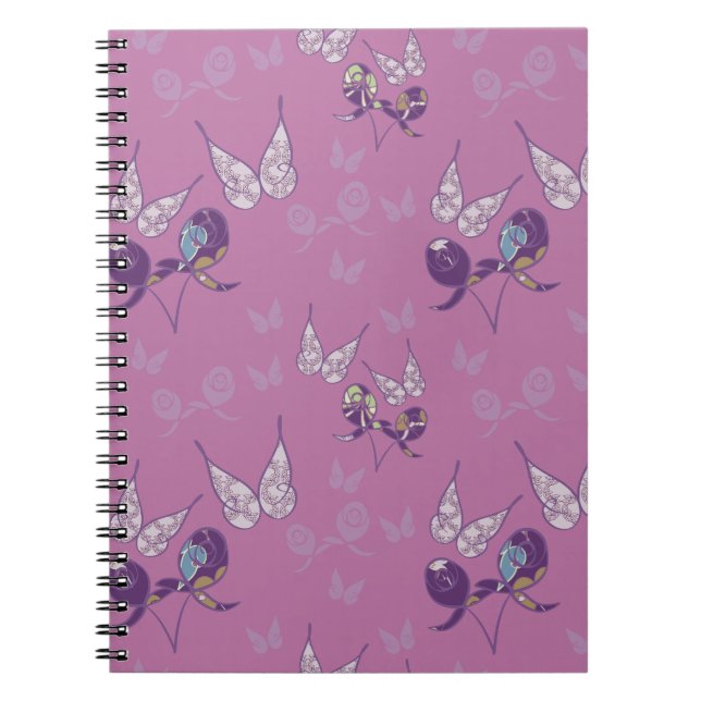 Butterfly Joy Spiral-Bound Notebook (Lila) Notizblock (Vorderseite)
