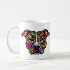 Butterfly Kaleidoscope Pitbull Portrait -Bully Mom Kaffeetasse