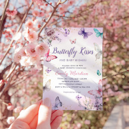 Butterfly Kisses and Baby Wish Girl Baby Shower Einladung