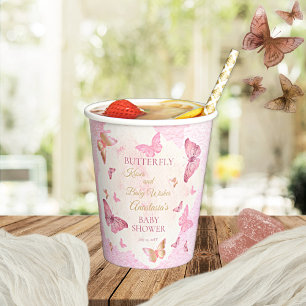Butterfly Kisses and Baby Wish Girl Baby Shower Pappbecher