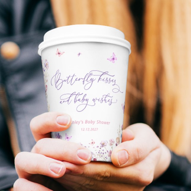 Butterfly Kisses and Baby wünscht Babydusche Pappbecher (Von Creator hochgeladen)