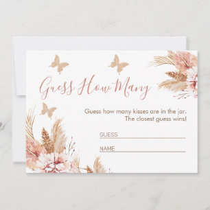 Butterfly Kisses Baby Dusche schätzt wie viele Spi Einladung