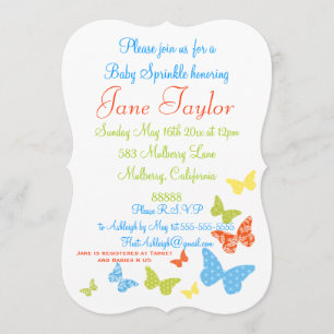 Butterfly Kisses Baby Sprinkle Einladung