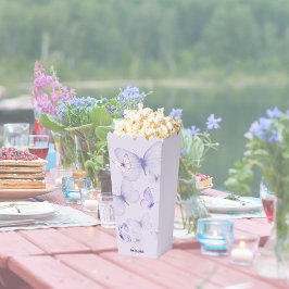 Butterfly Kisses & Baby Wünsche | Lila Popcorn Geschenkschachtel