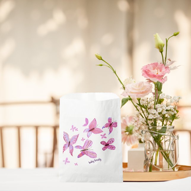 Butterfly Kisses & Baby Wünsche | Rosa Butterfly Geschenktütchen (Von Creator hochgeladen)