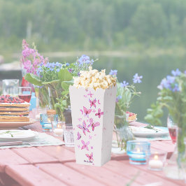 Butterfly Kisses & Baby Wünsche | Rosa Popcorn Geschenkschachtel