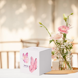Butterfly Kisses & Baby wünscht Babydusche   Pink Geschenkschachtel