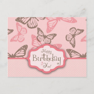 Butterfly Kisses Birthday Postcard II Postkarte