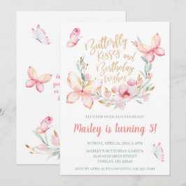 Butterfly Kisses & Birthday Wünsche, jedes zeitlic Einladung