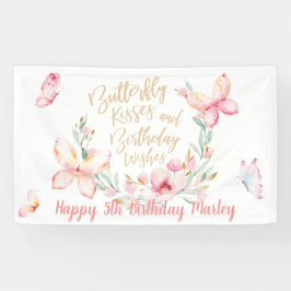 Butterfly Kisses & Birthday Wünsche, zum Geburtsta Banner