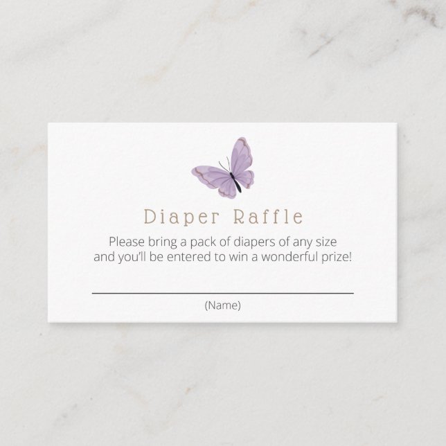 Butterfly Kisses Diaper Raffle Begleitkarte (Vorderseite)