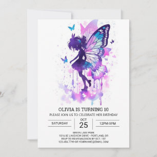 Butterfly Kisses Fairy Tale Birthday Einladung