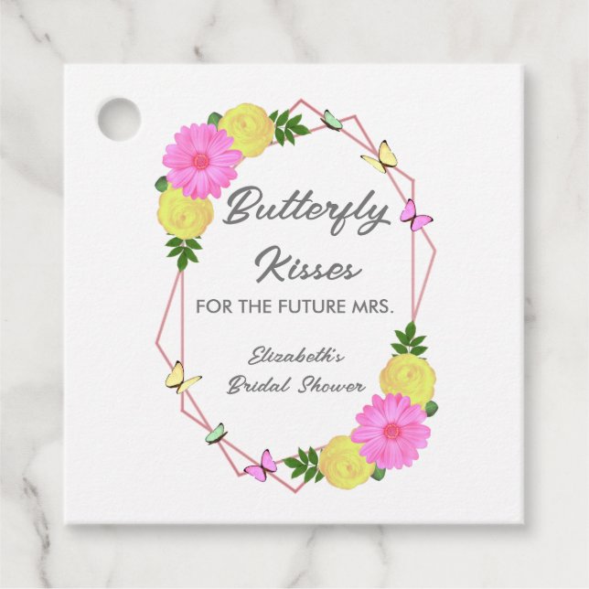 Butterfly Kisses for the Future Mrs. Brautparty Geschenkanhänger (Vorderseite)