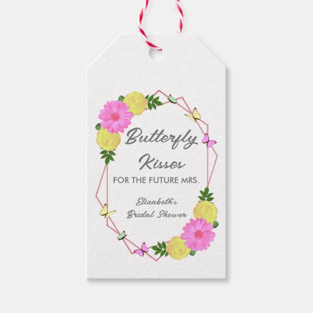 Butterfly Kisses for the Future Mrs. Brautparty Geschenkanhänger (Vorderseite)